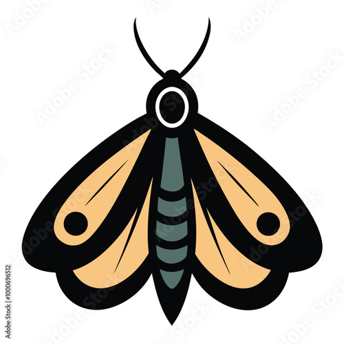 Solid color Moth flying animal vector design