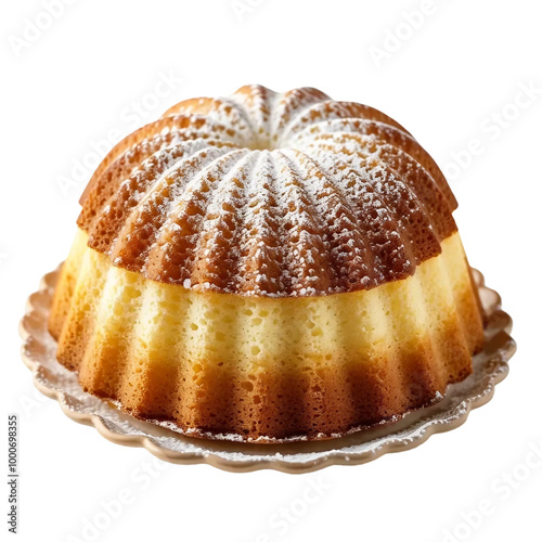Sponge butter shell shape little cake pastry dessert isolated on white and transparent background