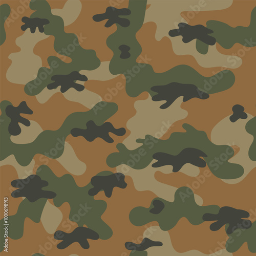 Camouflage military seamless pattern. Vector illustration