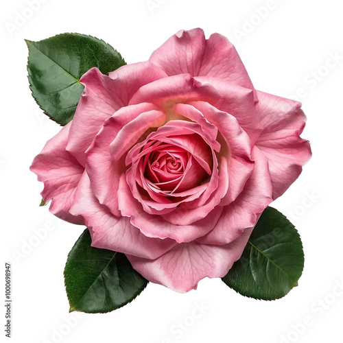 Pink rose isolated on white and transparent background