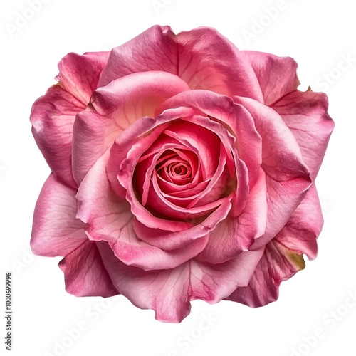 Pink rose isolated on white and transparent background
