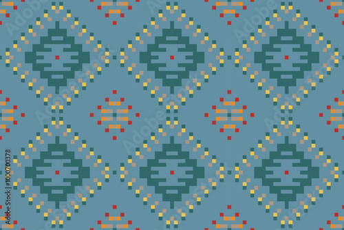Endless Geometric Pattern Wallpaperfolk Embroidery, Aztec Geometric Ornament Print. Design for Carpet, Wallpaper, Clothing, Wrapping, Fabric
