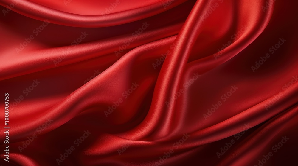 Fototapeta premium Elegant Red Satin Fabric Texture Background