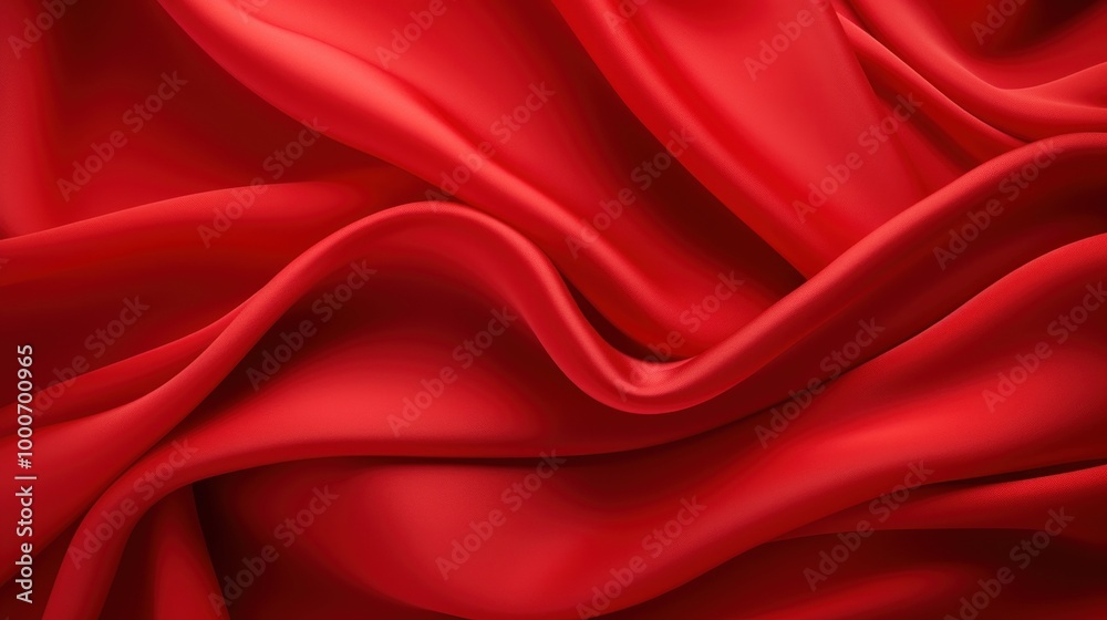Fototapeta premium Smooth Red Satin Fabric Texture Background