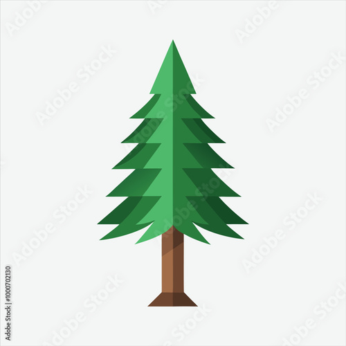 Pine Tree Vector | Evergreen Tree Illustration for Nature, Forestry, and Outdoor-Themed Design Projects