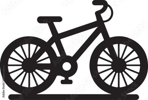 A vector illustration of a bike silhouette with a white background. 