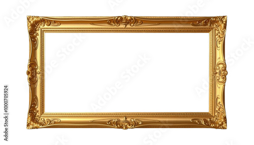TRANSPARENT PNG ULTRA HD 8K Painting frame simple carved pinewood mahogany aluminum gold white wood square rectangular shape Smooth design delicate ornate carving against transparent background