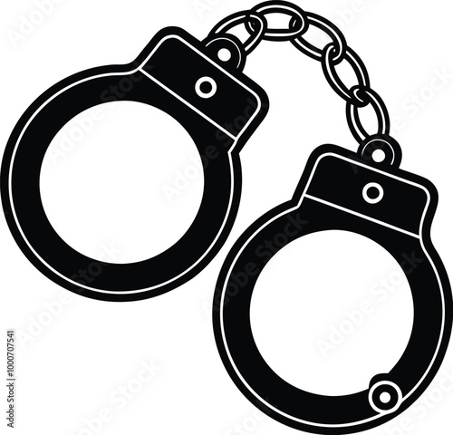 handcuff silhouette icon with Transparent Background - Versatile Clipart