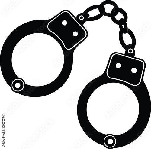 handcuff silhouette icon with Transparent Background - Versatile Clipart