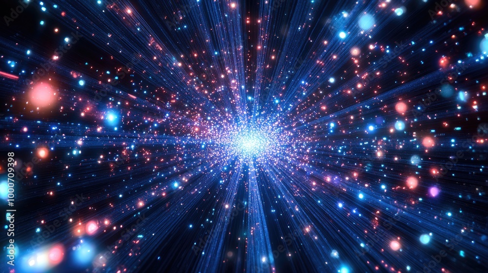 Abstract cosmic explosion with vibrant light trails Abstract cosmic explosion with vibrant light trails