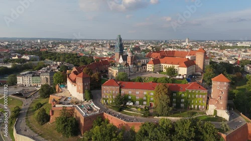 Wallpaper Mural Aerial view of Wawel Royal Castle tourist attraction in the historical center of Krakow on a summer day, Poland Torontodigital.ca