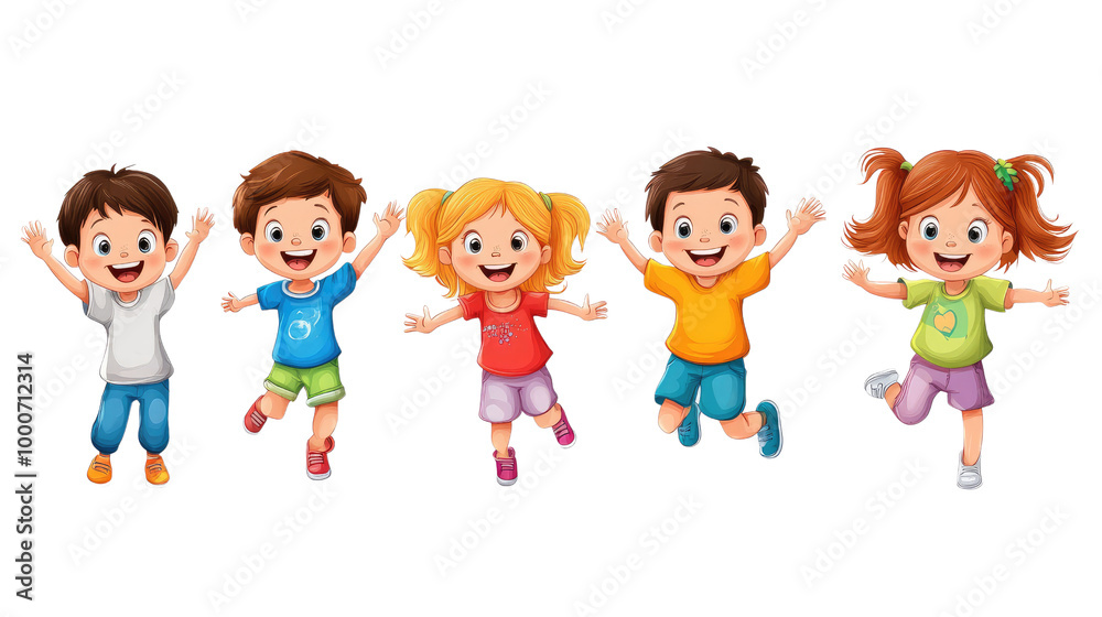 set of cartoon girl isolated on white background set of cartoon girl isolated on white background