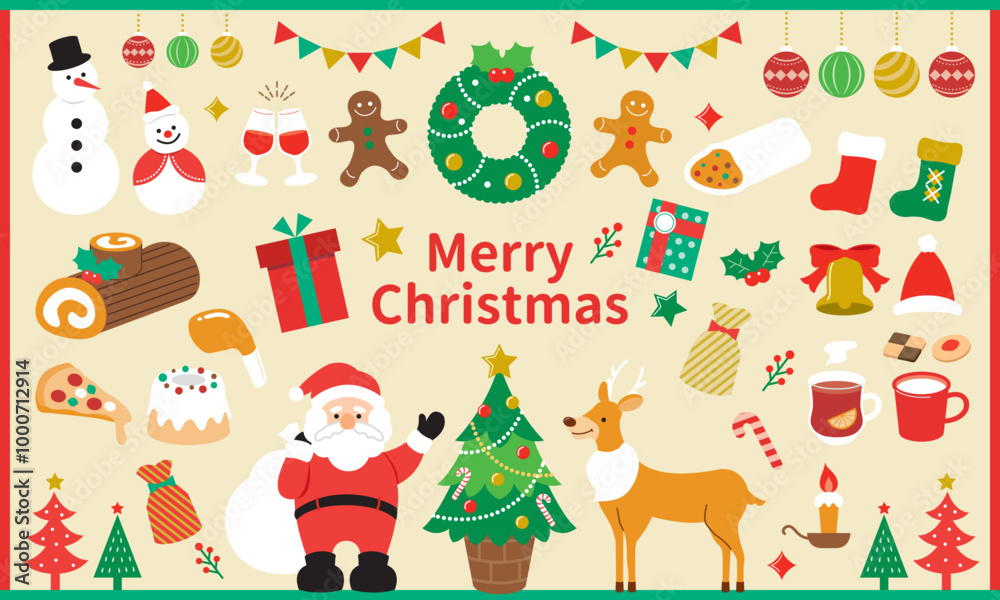Fototapeta premium クリスマスのモチーフセット