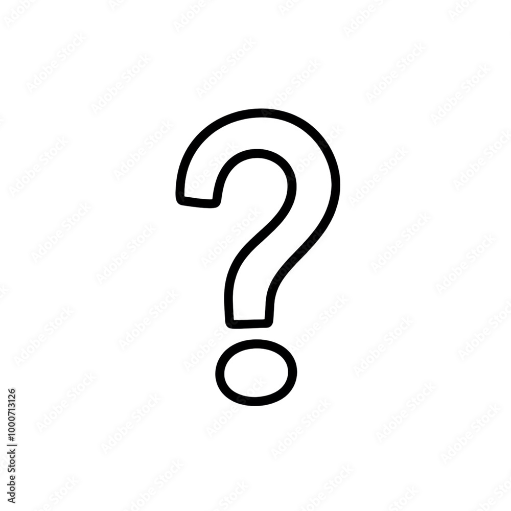 Minimalist Outline Question Mark: A clean, minimalist outline of a question mark in black. png, transparent background. Minimalist Outline Question Mark: A clean, minimalist outline of a question mark in black. png, transparent background.