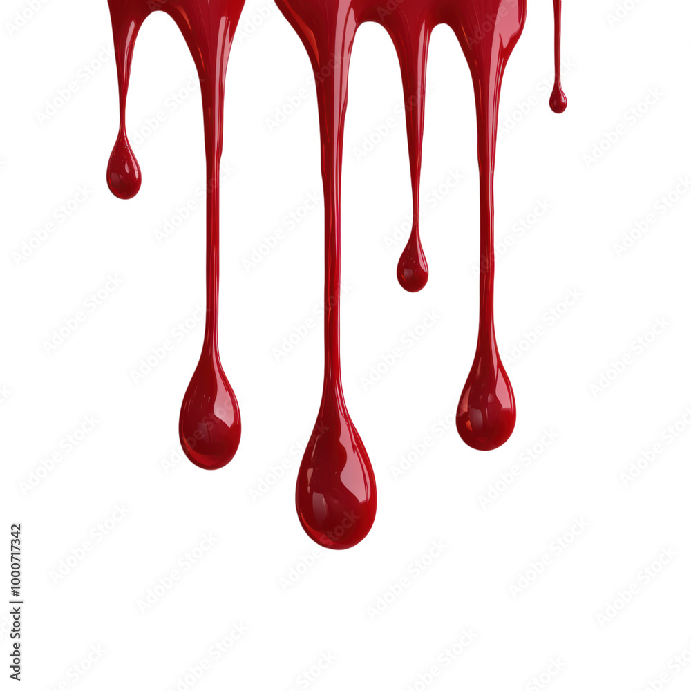 Dripping Blood: A realistic depiction of blood droplets dripping from the edge of a surface. This design can be used for medical illustrations. png, transparent background. Dripping Blood: A realistic depiction of blood droplets dripping from the edge of a surface. This design can be used for medical illustrations. png, transparent background.