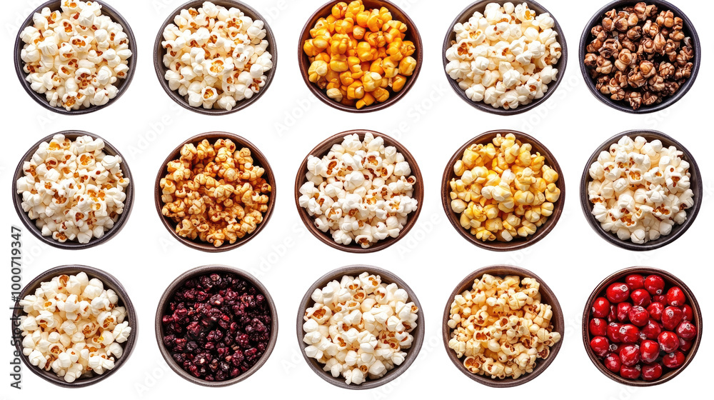 Set of pop corn isolated on white background Set of pop corn isolated on white background