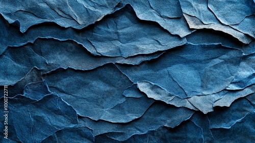 Wallpaper Mural Macro Shot of Handmade Blue Paper Texture .generative ai Torontodigital.ca