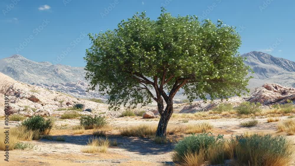 A Lone Tree in a Desert Landscape A Lone Tree in a Desert Landscape