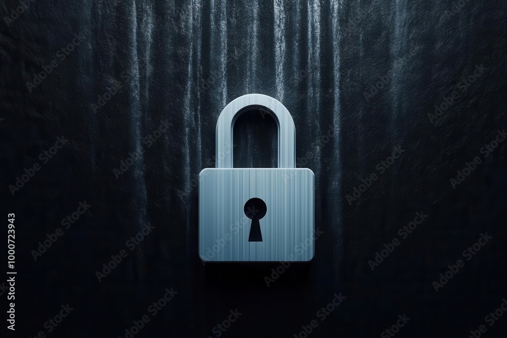 Fototapeta premium Close-up of a padlock on a dark background.