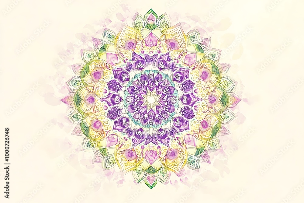 Mandala Round Ornament Pattern. Decorative pattern in oriental style. Ethnic Mandala With Colorful Mandala Round Ornament Pattern. Decorative pattern in oriental style. Ethnic Mandala With Colorful