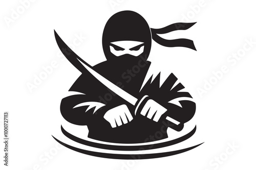 Ninja Assassin Icon Silhouette Illustration