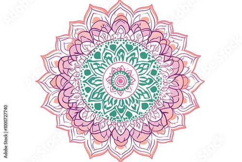 Colorful mandala illustartion art.