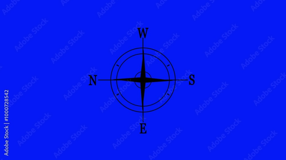 Compass icon animated.Compass line icon on the Alpha Channel.Directional compass icon illustration.. Compass icon animated.Compass line icon on the Alpha Channel.Directional compass icon illustration..