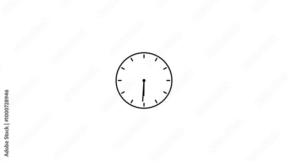 Abstract new analog clock icon animation.analog Watch Icon concept animation, 24 hours arrow fast rotated..