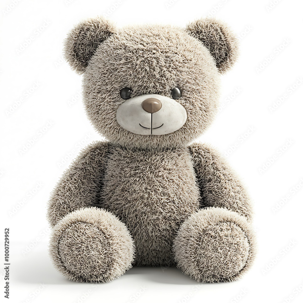 A cute plush teddy bear, sitting in innocence, isolated against a white background. A cute plush teddy bear, sitting in innocence, isolated against a white background.