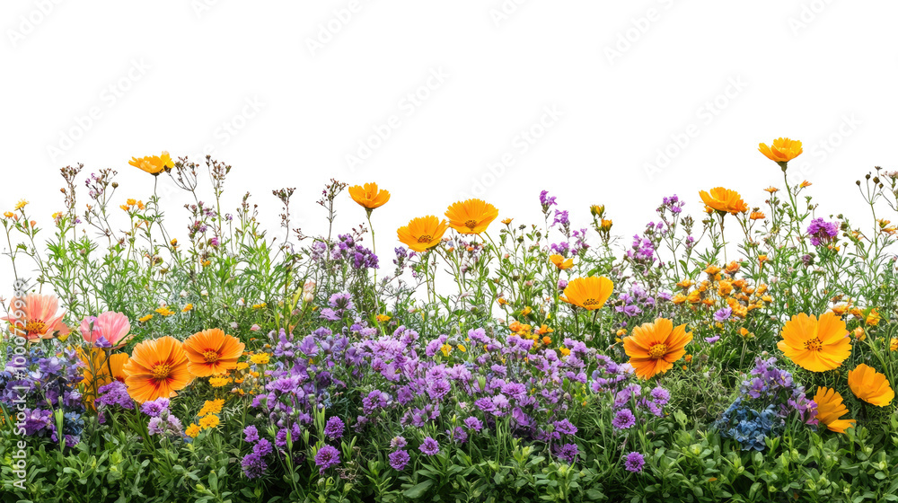 Fototapeta premium background made of colorful flowers isolated on white background