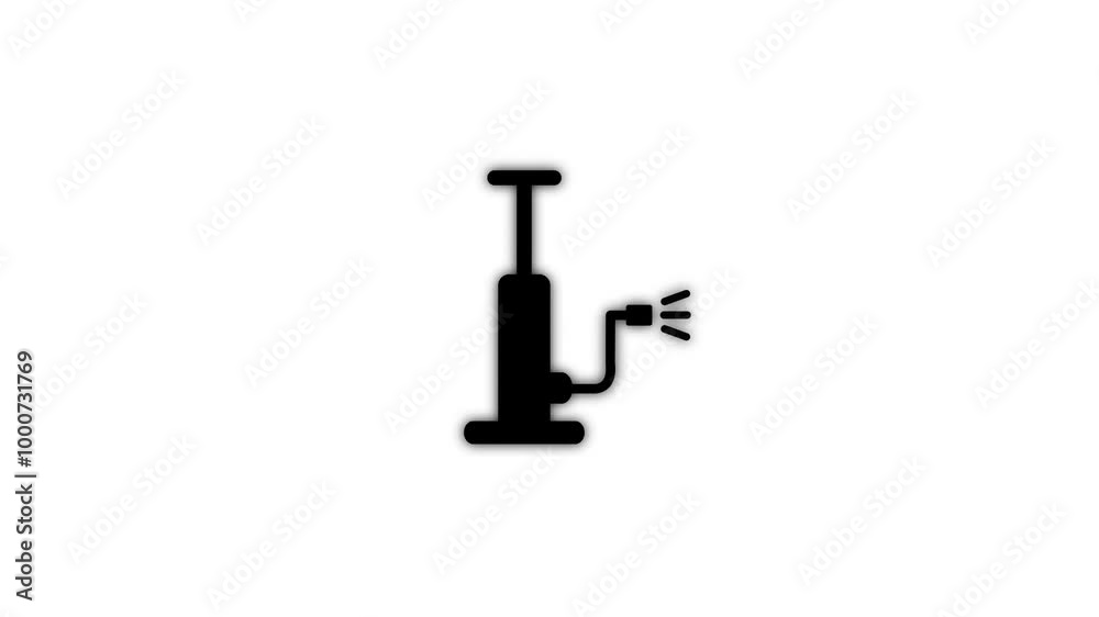 Animated air pump white icon. Car tire and hand pump line animation. Maintenance service. Tire pressure. Isolated illustration Animated air pump white icon. Car tire and hand pump line animation. Maintenance service. Tire pressure. Isolated illustration