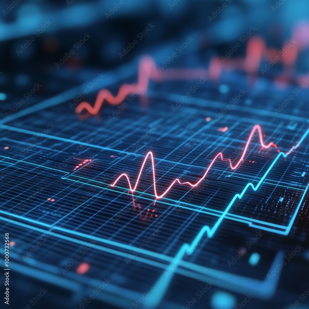 A 3D rendering of a cardiogram on a heart monitor, symbolizing medical exams and diagnostics A 3D rendering of a cardiogram on a heart monitor, symbolizing medical exams and diagnostics
