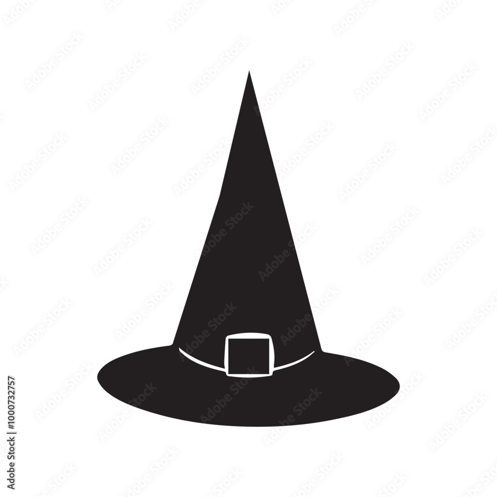 Fototapeta premium halloween hat Vector illustration in black and white - Halloween Clipart Design Sublimation 