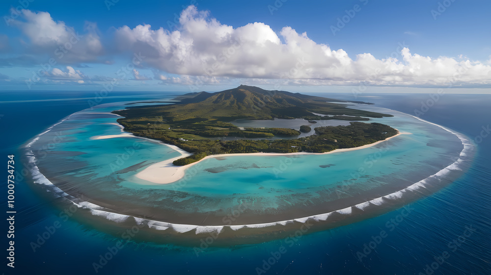 Naklejka premium Aerial View of a Tropical Island