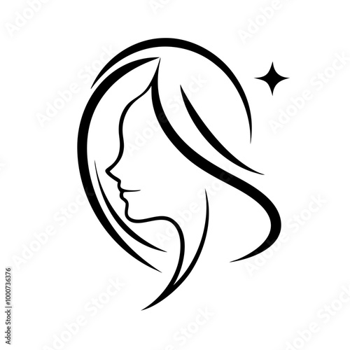 "Beauty Salon Logo - Silhouette of a Woman's Head Vector Illustration | SVG & Cricut Files"