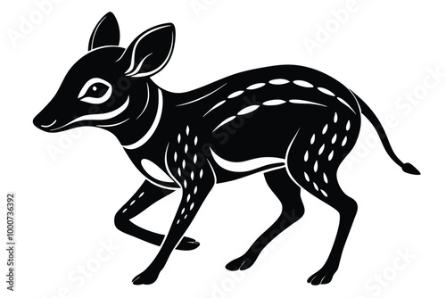 Solid color Mouse-Deer (Chevrotain) animal vector design photo