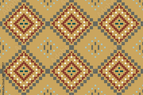 Stripes Background Traditional Indian Melodic Patternfolk Embroidery, Aztec Geometric Ornament Print. Design for Carpet, Wallpaper, Clothing, Wrapping, Fabric