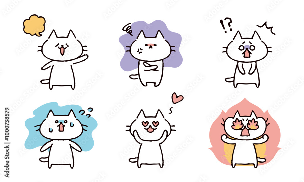 かわいい猫のイラストセット かわいい猫のイラストセット