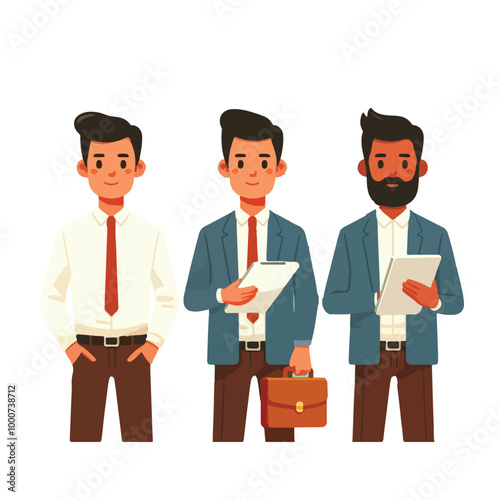 Set of businessman character vector illustration