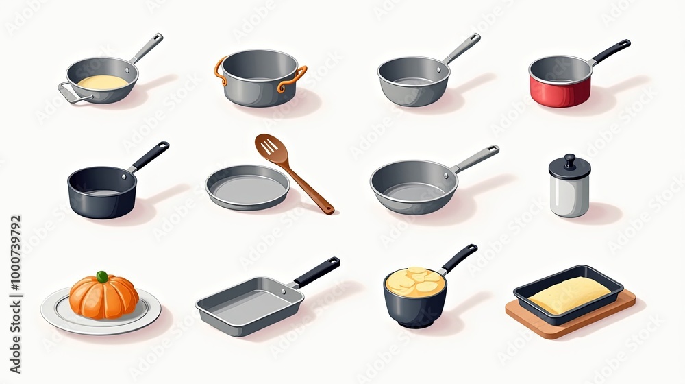 Stylish Kitchen Utensils Collection Cooking Tools Steel Bakeware Graphics For Social Media Stylish Kitchen Utensils Collection Cooking Tools Steel Bakeware Graphics For Social Media
