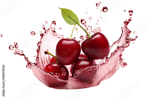 Fresh cherry juice splash effect