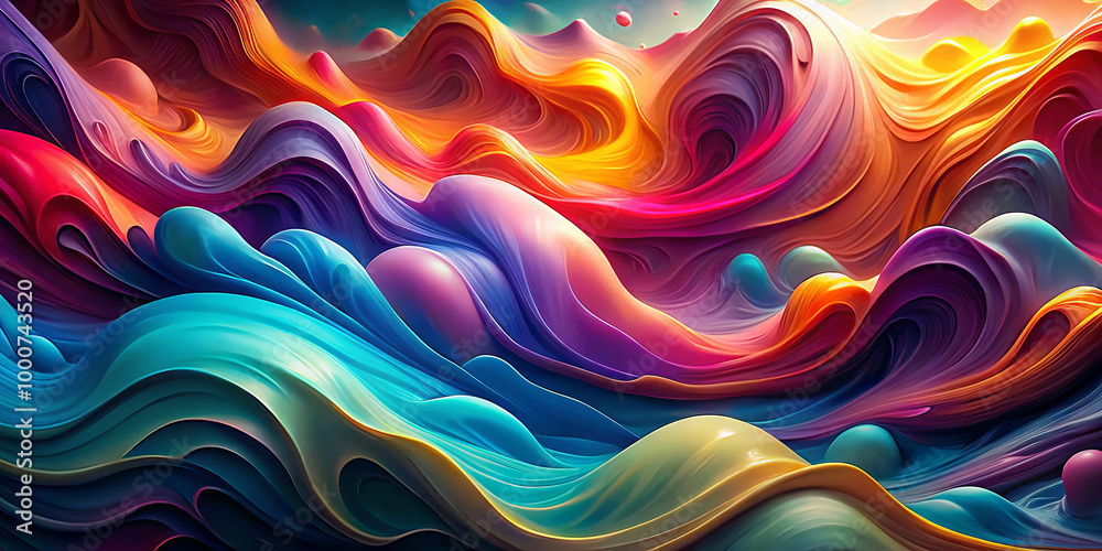 Vibrant abstract art featuring fluid gradients in mesmerizing wave pattern, showcasing blend of colors like blue, pink, orange, and purple. dynamic movement evokes sense of energy and creativity Vibrant abstract art featuring fluid gradients in mesmerizing wave pattern, showcasing blend of colors like blue, pink, orange, and purple. dynamic movement evokes sense of energy and creativity