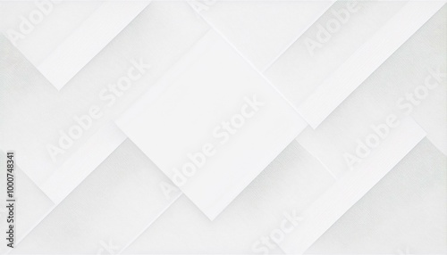 Obraz na płótnie Abstract white background with texture pattern, layered geometric triangle shapes, white and grey glossy squares abstract tech banner design w salonie