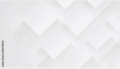 Obraz na płótnie Abstract white background with texture pattern, layered geometric triangle shapes, white and grey glossy squares abstract tech banner design w salonie