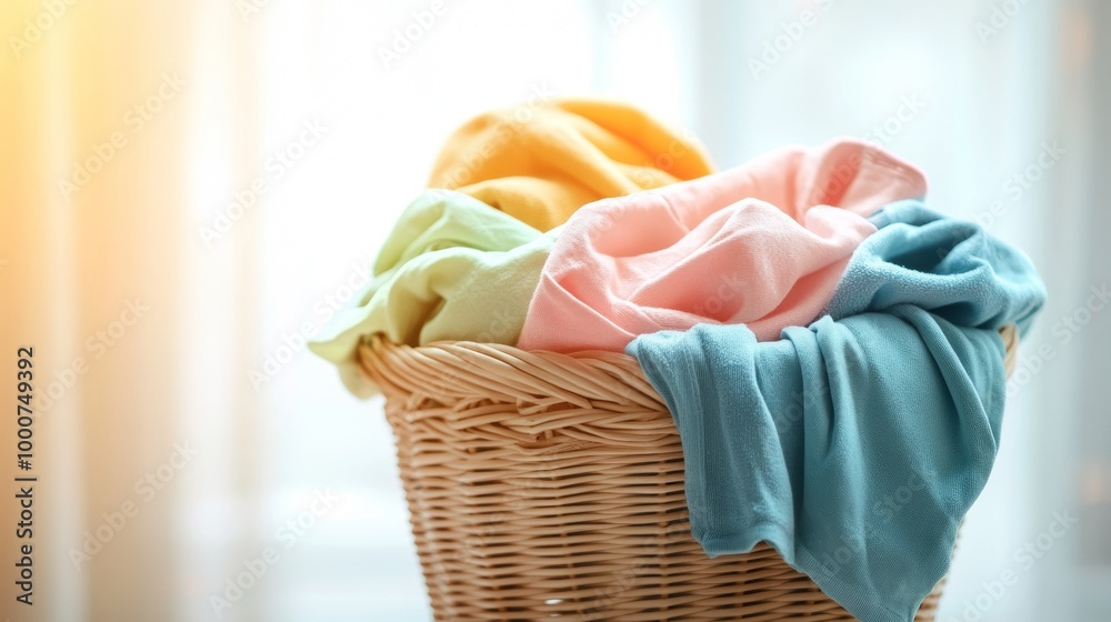 Obraz premium A basket full of colorful clothes