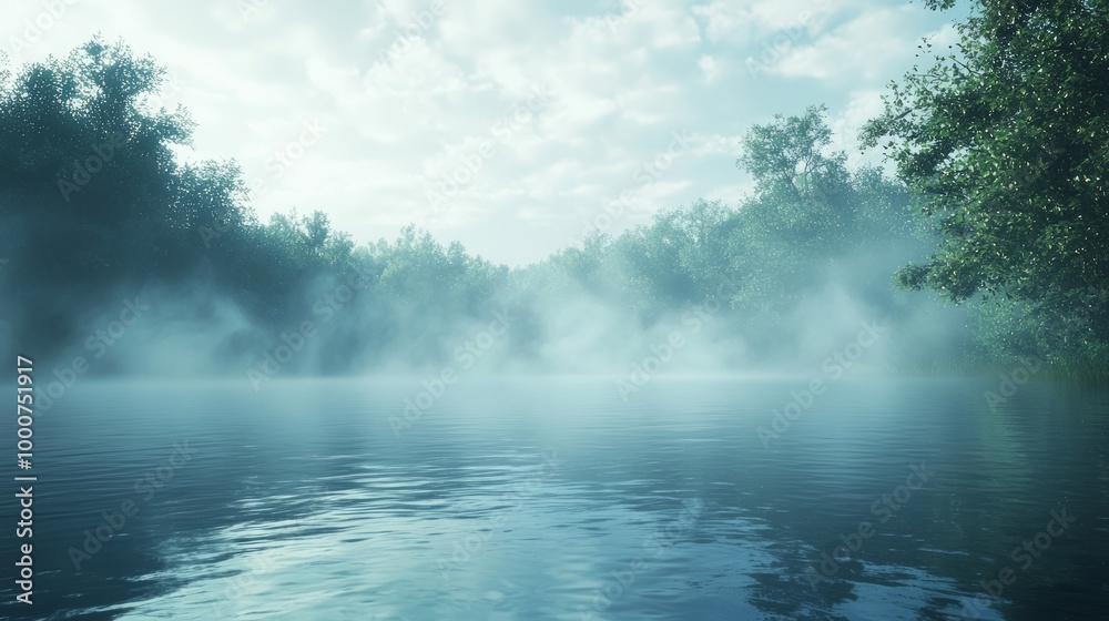 Enigmatic Serenity - A Stunning Capture of Thick Fog Blanketing a Tranquil Lake, Evoking Mystical Vibes Enigmatic Serenity - A Stunning Capture of Thick Fog Blanketing a Tranquil Lake, Evoking Mystical Vibes