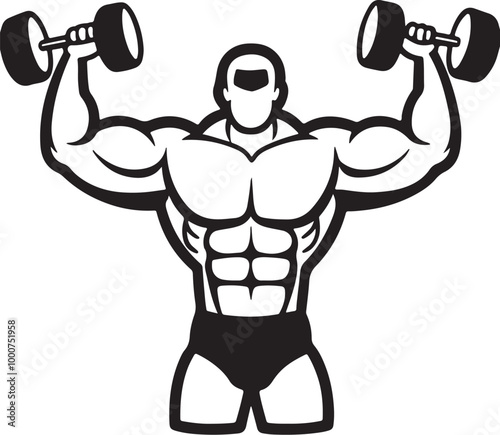 bodybuilder with dumbbell