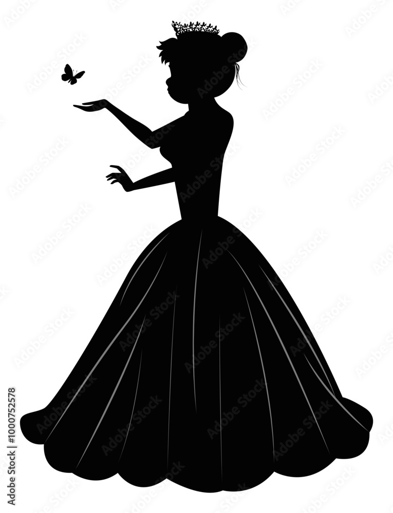 Fototapeta premium Cute Princess Silhouette
