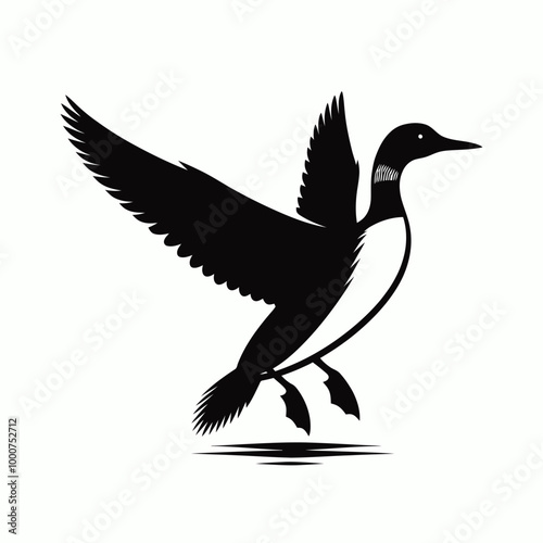 loon silhouette vector illustration, Loon silhouette vector art illustration with white background, loon silhouette vector illustration, Loon silhouette vector art illustration with white background