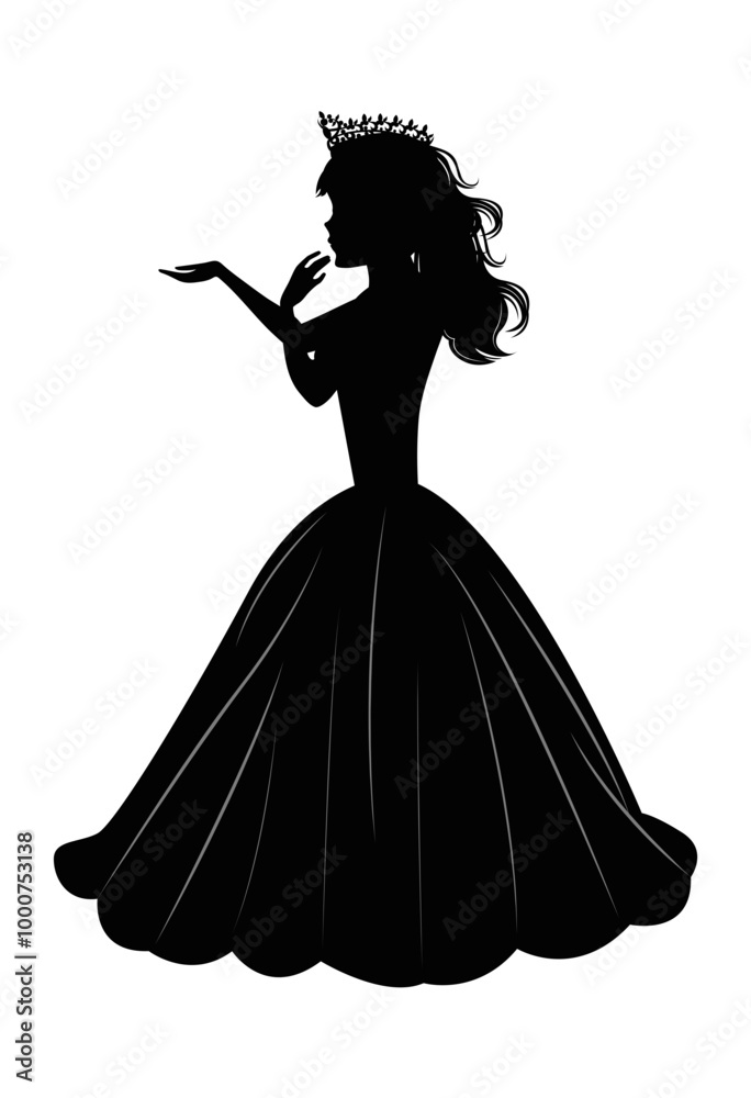 Fototapeta premium Cute Princess Silhouette